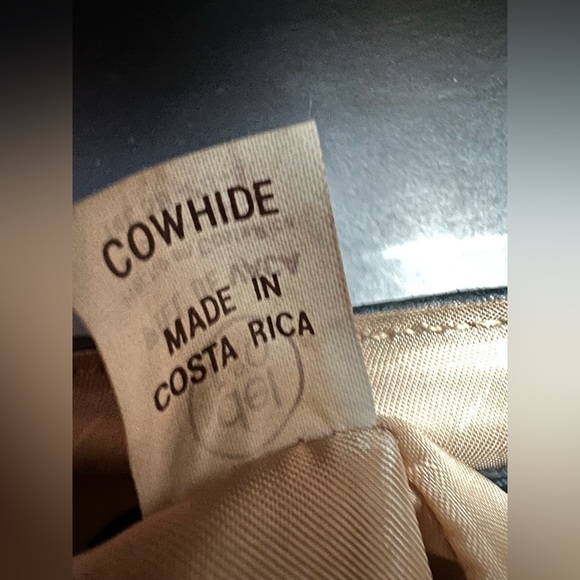 Vintage Del Rio Black Genuine Leather Saddle Crossbody Shoulder Bag - Picture 12 of 16